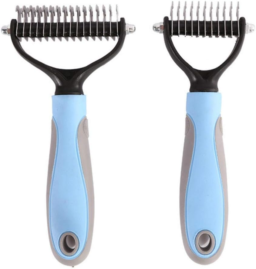 YITON Pet Comb Blue Pet Comb Double Sided Cleaning Beauty Pet Open Knot Comb Dog Comb Cleaning Supplies Slicker Brush 1Pcs S
