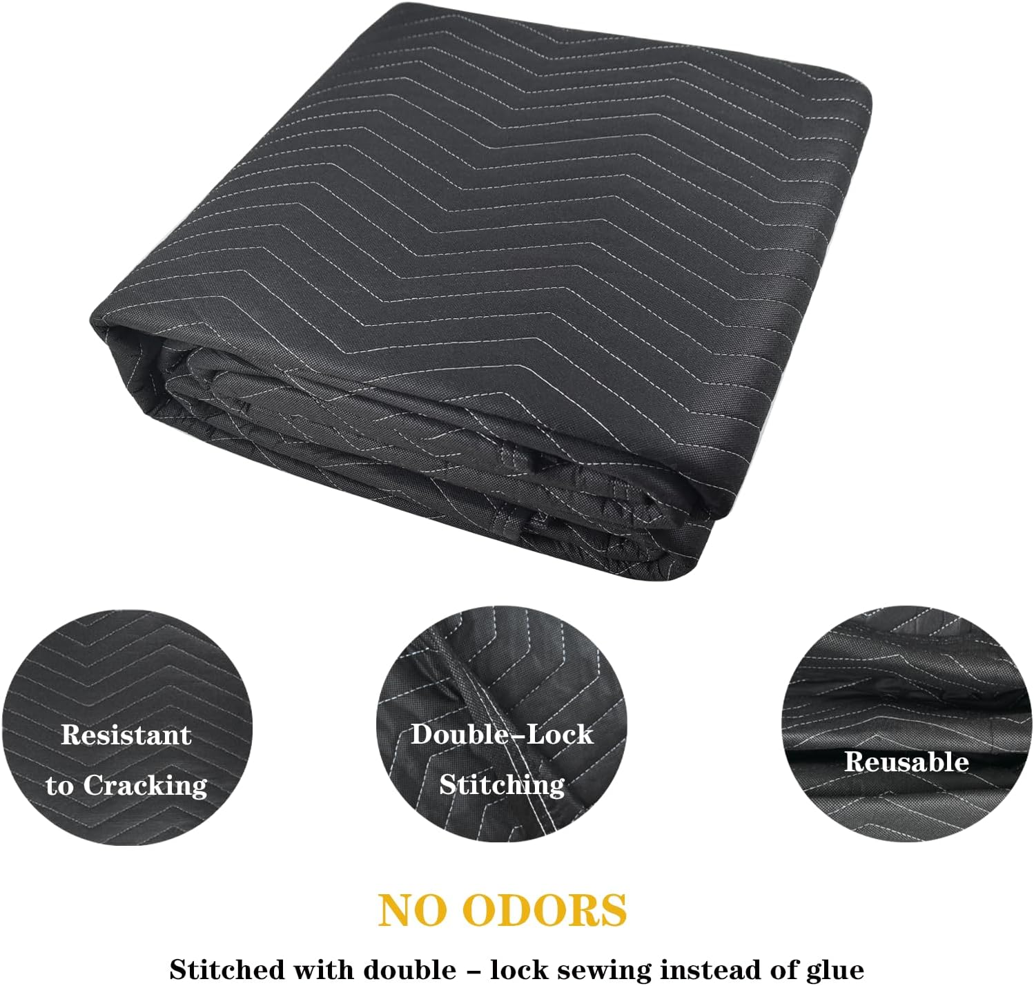 96" X 80" Sound Dampening Blanket,Studio Sound Blanket, Large Soundproof Blanket with Grommets, Heavy Duty Sound Dampening Noise Reducing Divider for Workshop,Basement, Laundry ,Black. image number 4