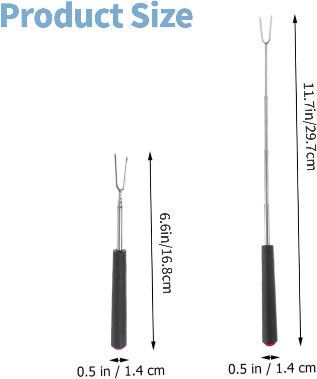 Marshmallow Roasting Sticks, Telescoping Smores Sticks for Open Fire Pit, 11.7 Inch Long Marshmallow Toasting Barbecue Forks S&rsquo;Mores Skewers for Campfire Camping Hotdog Hot Dog Bonfire Grill, 8 Pack