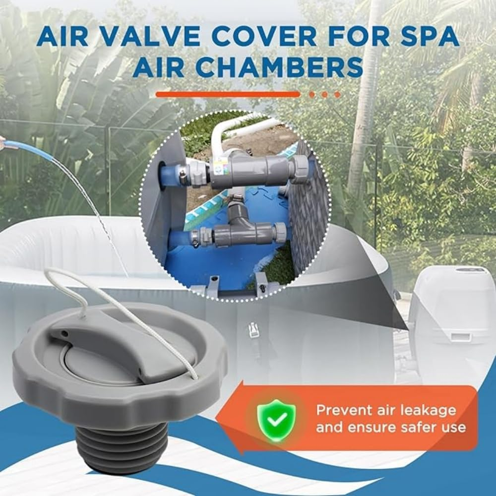 P05767 Air Valve Cap,Replacement One Way Air Valve Cap,Screw Valve Replacement Compatible with Coleman Bahamas Airjet Saluspa Lay Z Spa Inflatable Hot Tub（Grey） image number 4