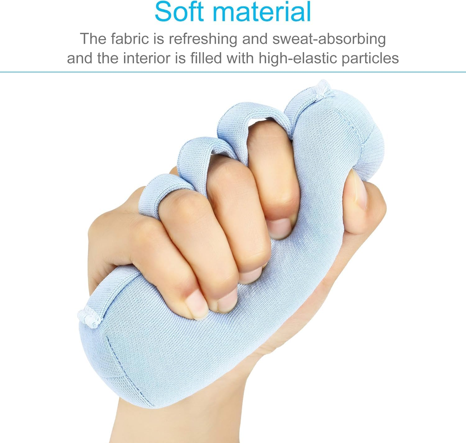 Finger Contracture Grips Cushion Finger Splitter Palm anti Flaw Ulcer Pad Hand Grab Bar for Elderly Care (Blue, One Size) image number 3