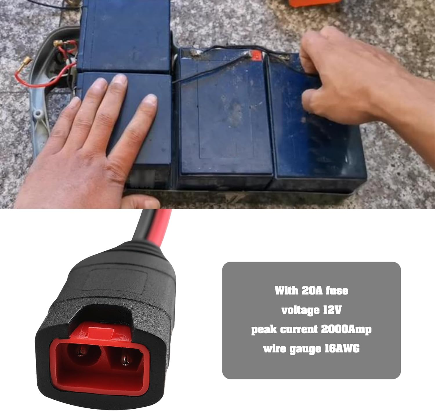 SING F LTD X-Connect to M6 Eyelet Terminal Wires Harness Smart Battery Chargers Extension Cable Compatible with NOCO GC002 X-Connect image number 1