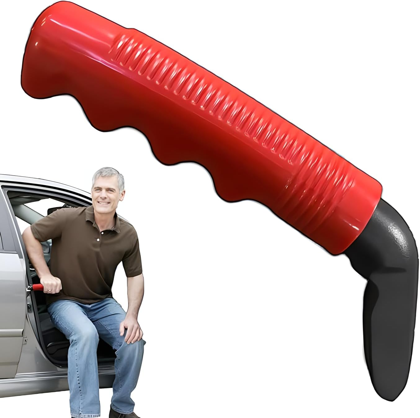 Slip-Resistant Car Door Grip Portable Vehicle Support Handle for Easy Sit to Stand Assistance Car Assist Grab Bar Handle, Daily Mobility Assistive Device for Adults, Seniors Elderly Offer Help, Red image number 5