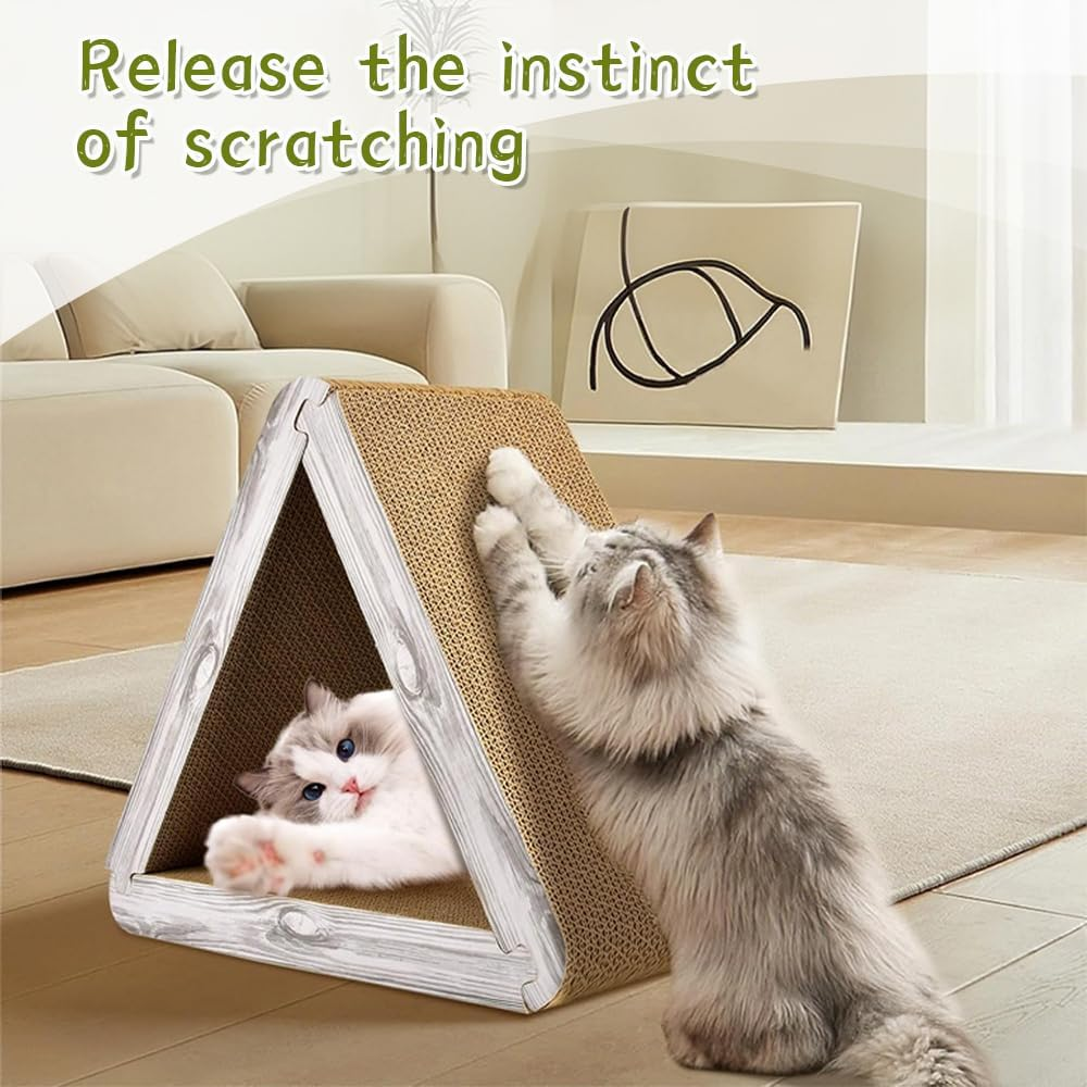 Folding Triangular Cat Scratching Board, Inclined Surface for Scratching, Toy Cat House That Meets Cat'S Stretching Preference, Used to Protect Carpet, Suitable for Indoor Cats and Kittens image number 5