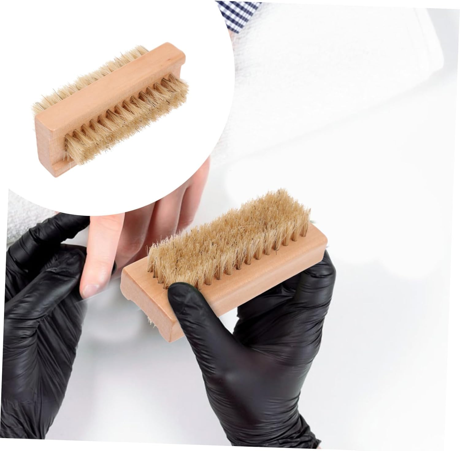 BATHVEVE 1Pc Wood Fingernail Brush Natural Bristle Manicure Cleaning Tool for Nail Care and Pedicure Compact Design for Easy Storage and Use image number 5