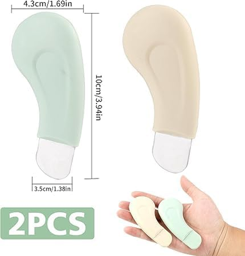 Ksngtixe 2 Pack Blackhead Remover Tool Set - Stainless Steel Pore Cleaner with Silicone Handle, Gentle Nose Blackhead Extractor for Deep Cleansing, Unisex Skin Care Tools for Men & Women (Beige & Green) image number 6