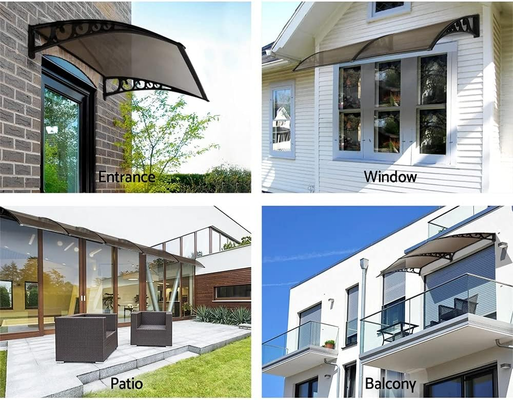 Instahut DIY Window Door Awning Brown 1 X 1M