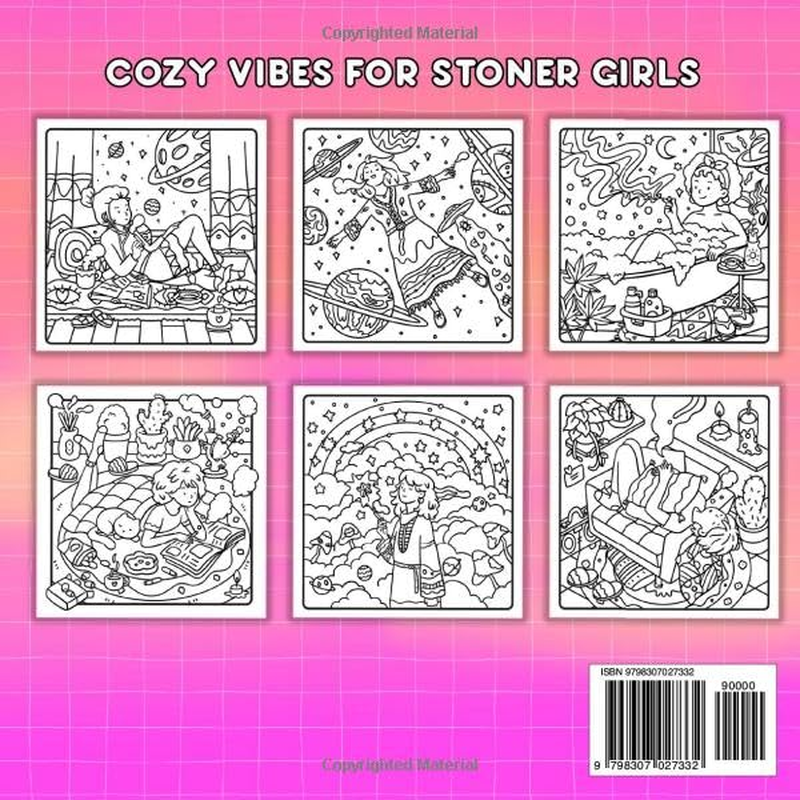 Stoner Moments: Stoner Girl Coloring Book Featuring Cute and Cozy Daily Activities, Whimsical Drawings for Relaxation and Stress Relief image number 1