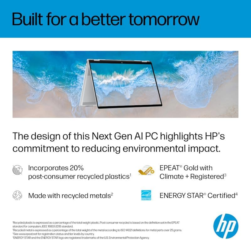 HP Omnibook X Flip AI Laptop, 16'' 3K OLED Touch Display, Built-In AI, Intel Core Ultra 7 258V Processor, 32GB RAM, 1TB SSD, Intel Graphics, Windows 11 Home, Convertible, Silver, BD5Q7PA image number 5