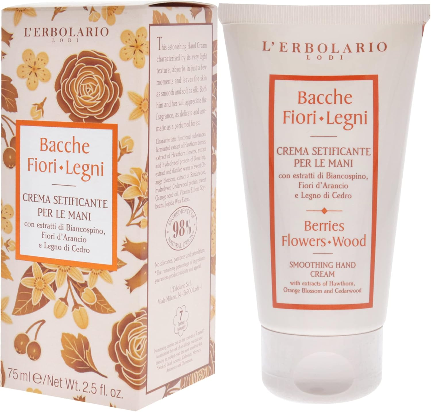 Lerbolario Berries Flowers Wood Smoothing Hand Cream for Unisex 2.5 Oz Cream image number 1