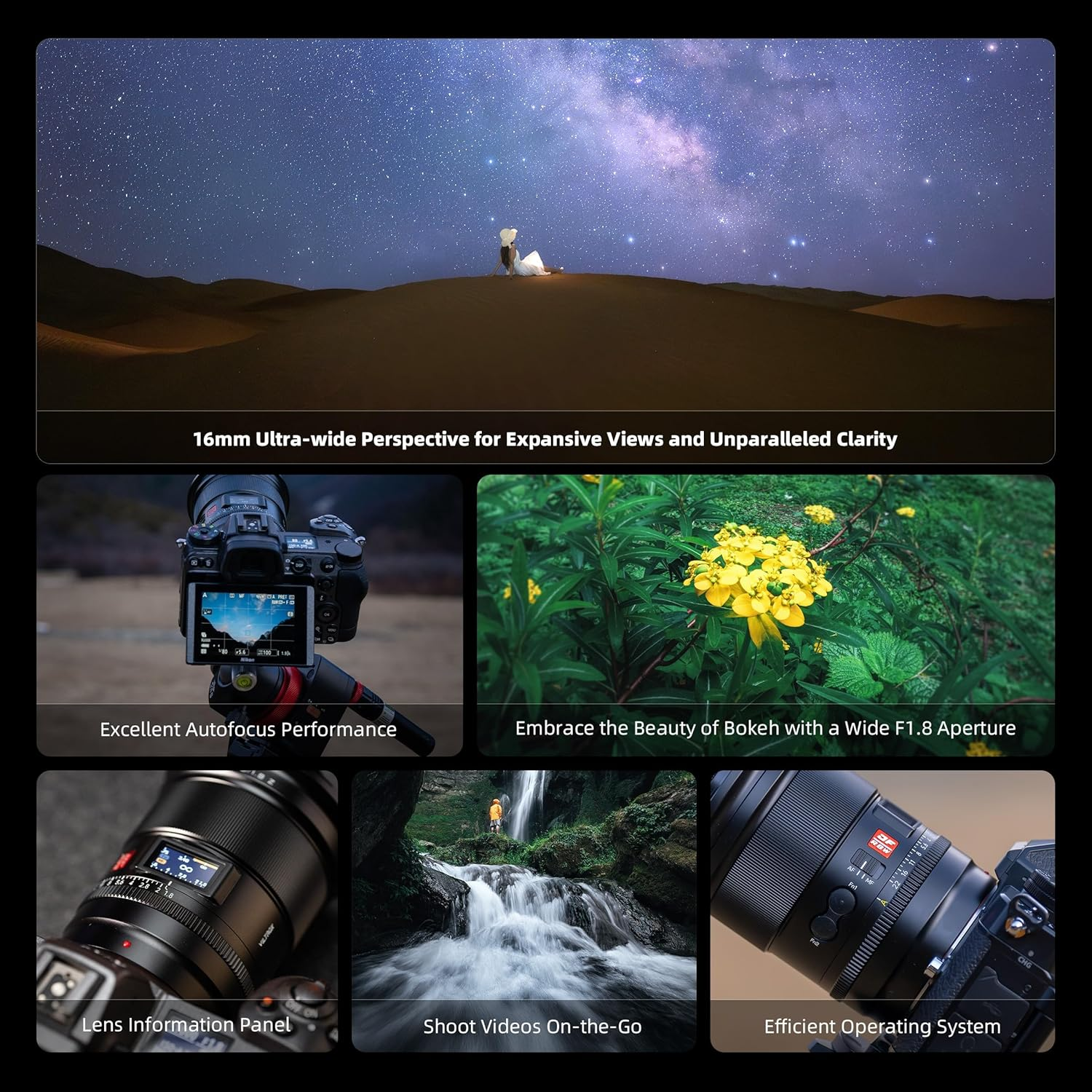 Viltrox AF 16Mm F1.8 Z, Pro Level, Wide Angle, Autofocus, Digital Full Frame DF Camera Lens, with LCD Screen Customizable Button AF/MF Switch for Nikon Z Mount Camera Zfc Z50 Z5 Z6 Z7 Z8 Z9 Z7 Mark II image number 6