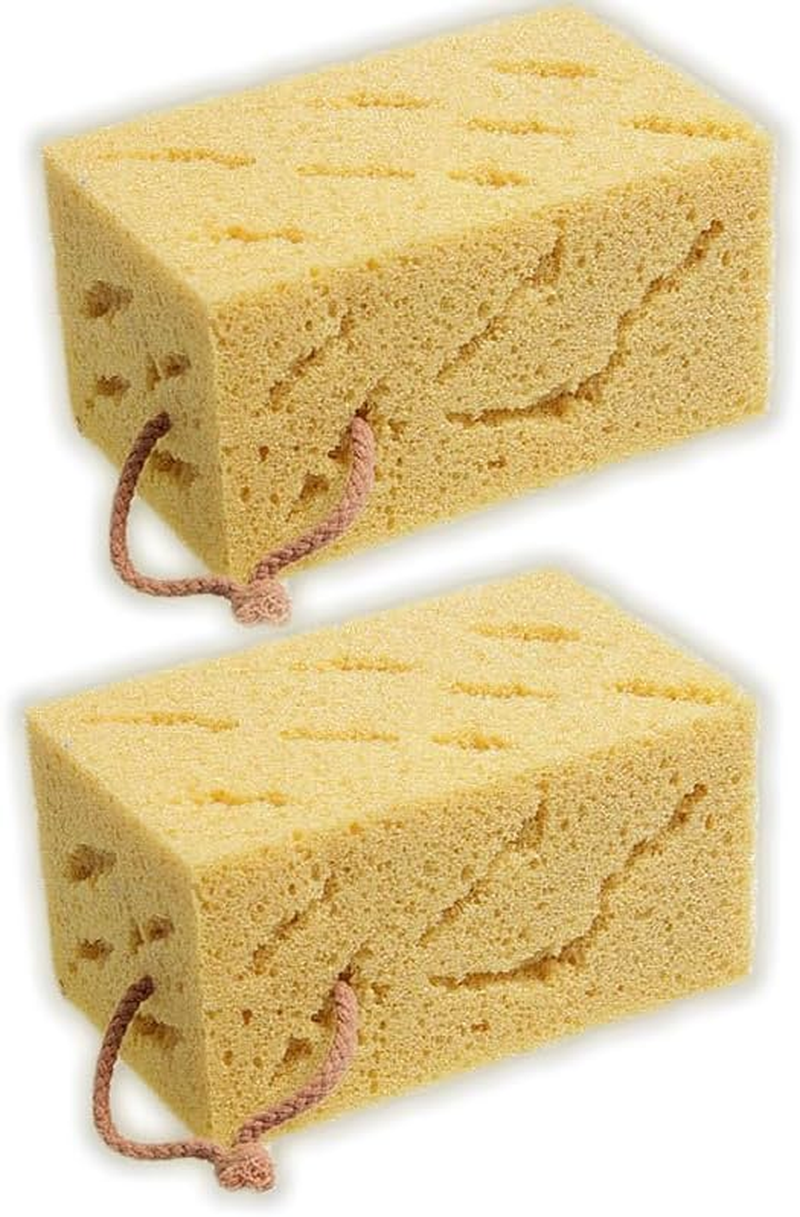 Strike Natural Composite Sea Sponge 2-Pack for Car Wash &ndash; Ultra Lather, Scratch-Free Scrub, Hang-Dry Rope, Textured Surface, Approx. 10X17X9Cm &ndash; Eco-Friendly & Reusable image number 1