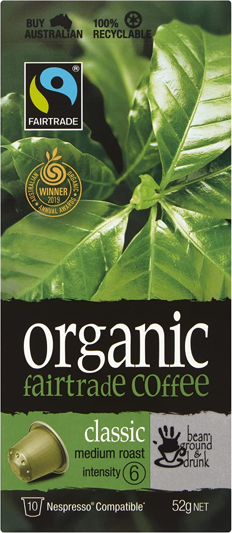 Bean Ground & Drunk Organic Fairtrade Classic Coffee 10 Aluminium Capsules image number 2