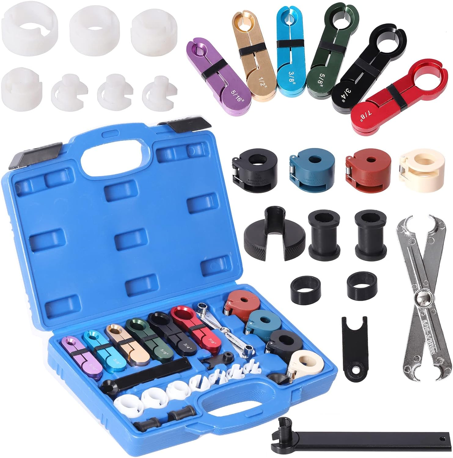 Swpeet 25Pcs Duarble Quick Disconnect Tool Kit, Line Disconnect Tool Set for AC Fuel Line & Transmission Systems Perfect for Fuel Line Automotive Air Conditioner and Transmission Oil Cooler Line