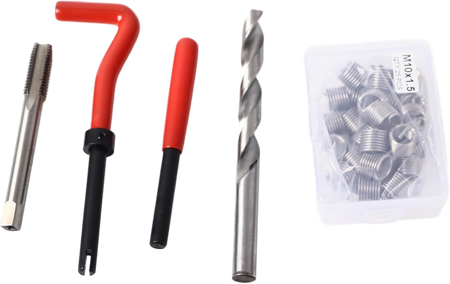 Gearwell Thread Repair Kit, Metric Imperial Thread Insert and Rethreading Set 261 Pieces with Drill Bits, Self Tapping Inserts for Automotive Parts, Switch Equipment and Thread Hole Repair image number 1