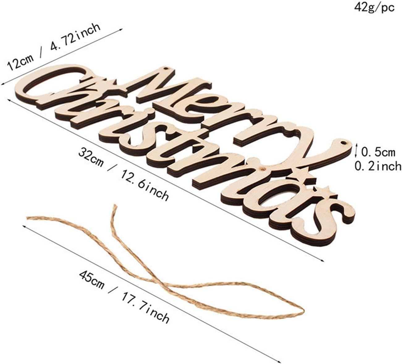 TENOL Merry Christmas Wood Sign Decoration Indoor Outdoor Hanging Wooden Wall Signs for Living Room Fence Christmas Tree Window, None B image number 6