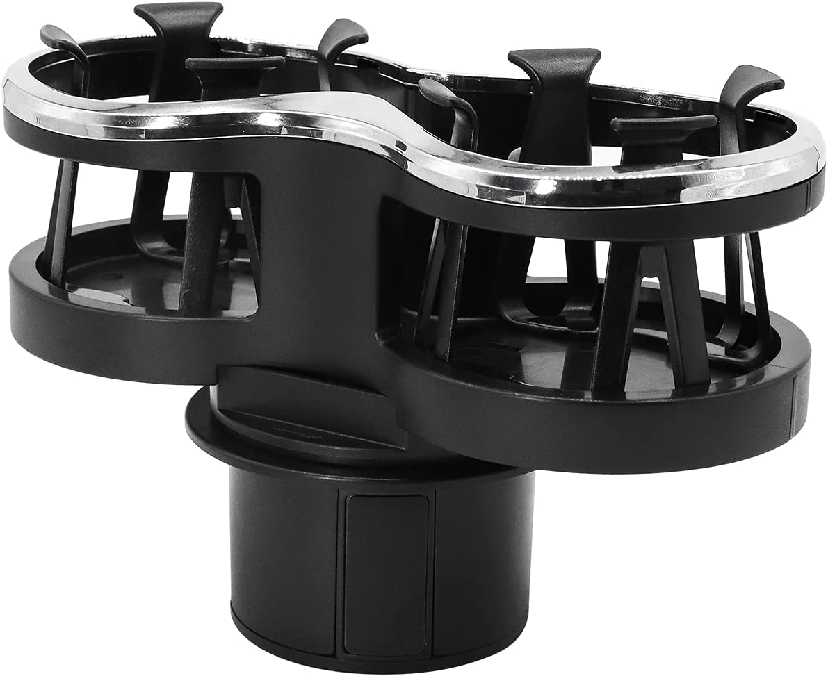 Car Cup Holder Expander Adapter Worthplanet Universal 2 in 1 Car Drink Holder Cup Mount Extender Organizer with 360&deg;Rotating Adjustable Base to Hold Drinks and Bottles W120011