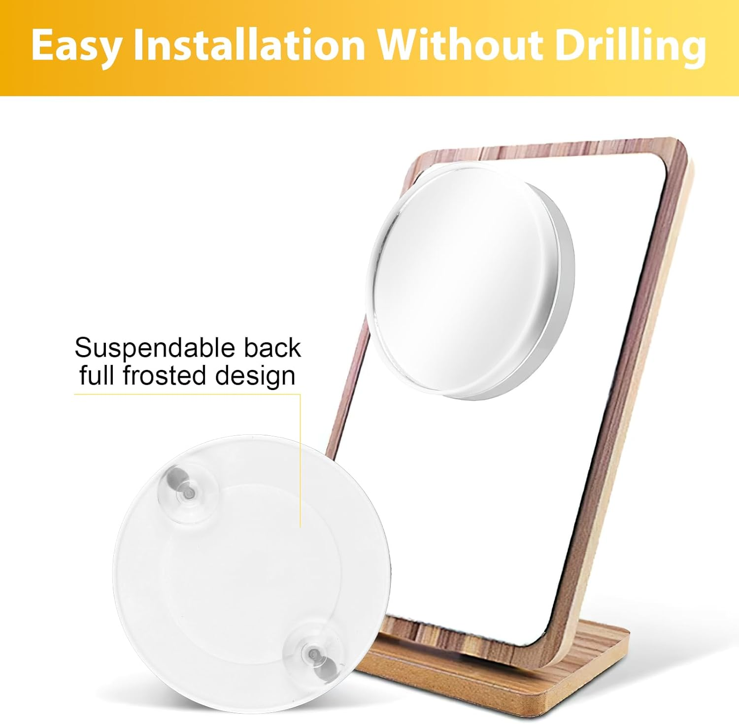Magnifying Mirror with Suction Cup, Pack of 2 Cosmetic Mirrors with Double Suction Cup in 5X 10X Magnification Magnifying Mirror for Gluing for Bathroom Dressing Table Shaving and Fine Work White image number 2