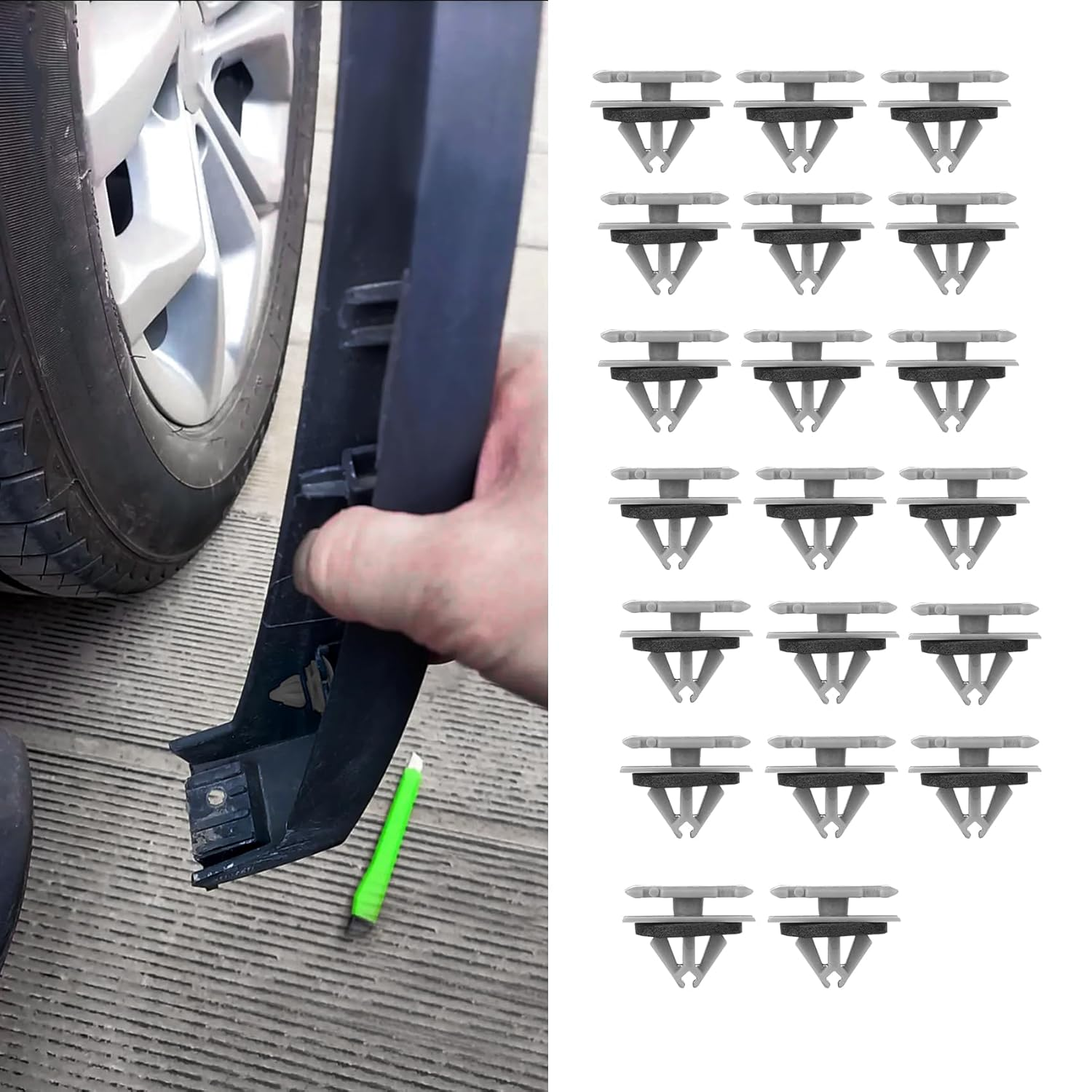 20PCS Wheel Flair Mounting Clip Rocker Moulding Fender Clip with Sealer, Fender Trim Clips, Wheel Flare Clips Compatible with Jeep Cherokee Compass, Replace OEM #68271803AA 68395627AA 11571175