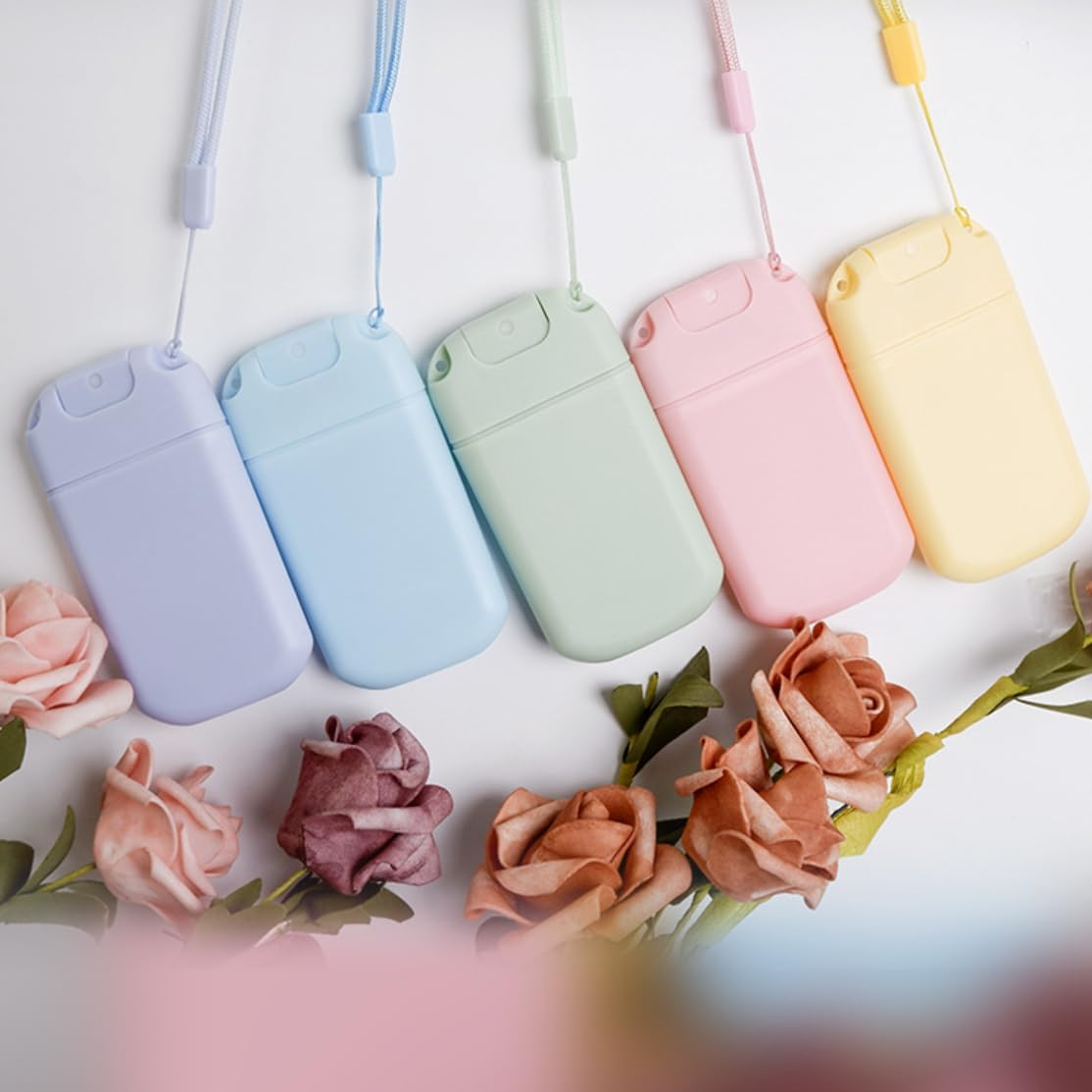 Deahea 5 Pack Slim Spray Bottles Perfume Atomizer with String Refillable Empty Alcohol Hand Sanitizer Bottle Travel Portable Card Phone Design 30ML Makeup Toner Air Freshener Water Moisturizer image number 1