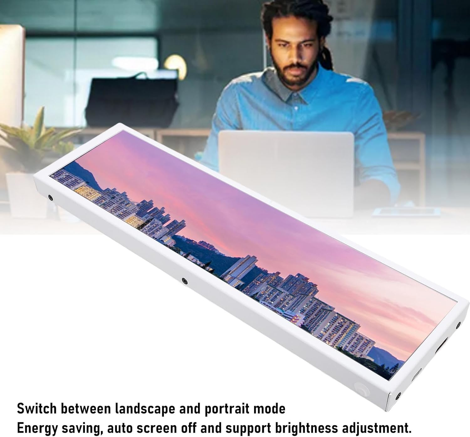 Generic 8.8 Inch Mini Touchscreen, 480X1920 Long Bar PC Temperature Display, Wide Viewing Angle Monitor with Speakers for DIY Music Spectrum image number 5