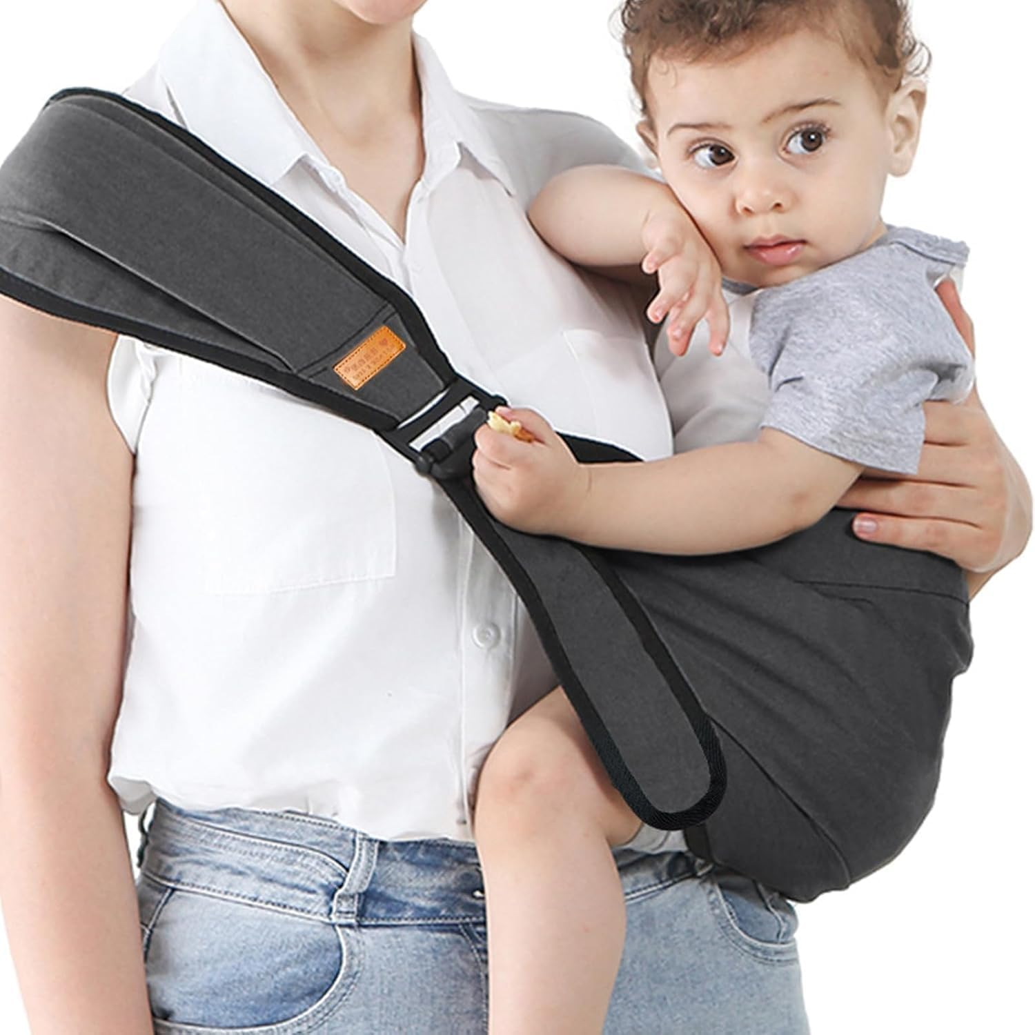 Baby Carrier Baby Holder Carrier with Adjustable Comfortable Shoulder Straps Mom Cozy Baby Carrier for Newborn Infant Toddler (Black)