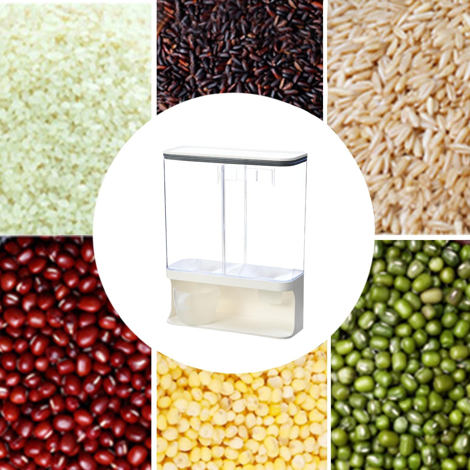 MRDLKNX Laundry Detergent Dispenser, Laundry Containers, Laundry Powder Dispenser, Laundry Scent Boosters Beads Dispenser with Cup (Double) image number 1