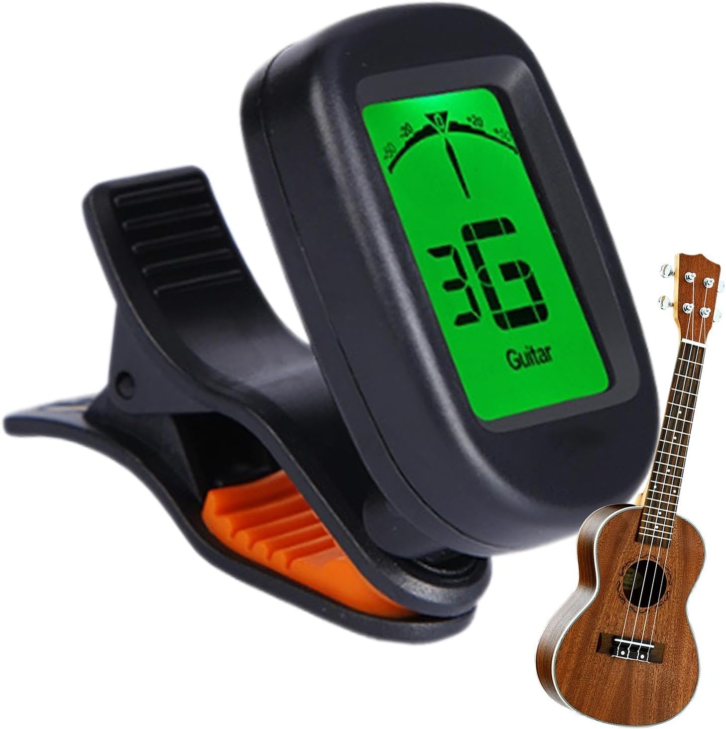 Digital Tuner for Guitar | Precise Clip-On Ukulele Tuner | Lightweight Instrument Tuner, String Instrument Supplies for Performance image number 4