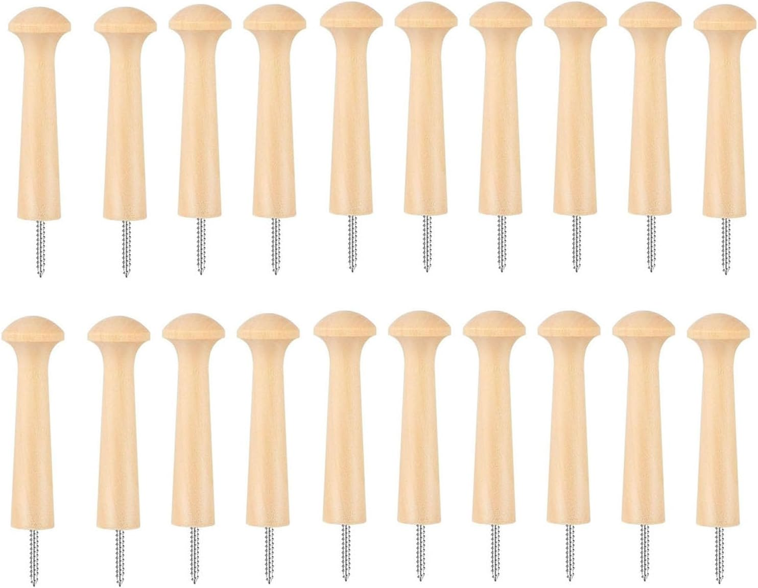 Shengsenfu Wooden Shaker Peg Wood Screw-On Shaker Pegs Unfinished Wood Shaker Racks for Hanging Clothes Hats Towel DIY, Wood Hooks for Wall, Wood Wall Hooks, Wooden Coat Hooks Wall Mounted, Hat Hooks image number 2