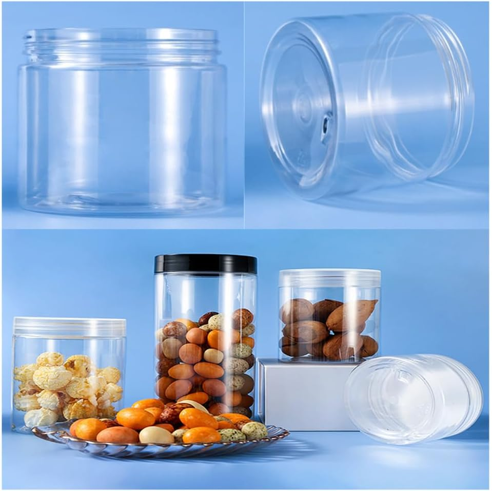 150ML Plastic Jars, Wanfoou 10 Pack round Clear Leak-Proof Food Storage Jars for Food Storage, Camping, Hardware Storage, Crafts and Slime Making image number 1