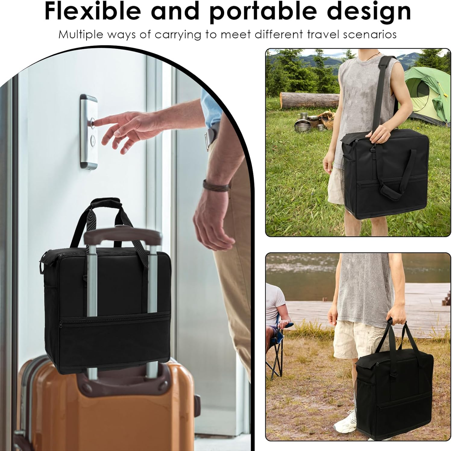 Carrying Bag for Slushi FS301 FS300, Waterproof & Dustproof Frozen Drink Maker Storage Bag with Front-Opening Design, Portable Outdoor Slushie Machine Travel Carrier Case for Slushie Machine image number 4