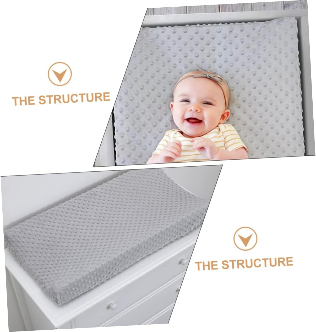 2Pcs Baby Changing Pad Cover and Changing Table Protector Set Polyester Fabric Detachable and Washable for Boys and Girls image number 6