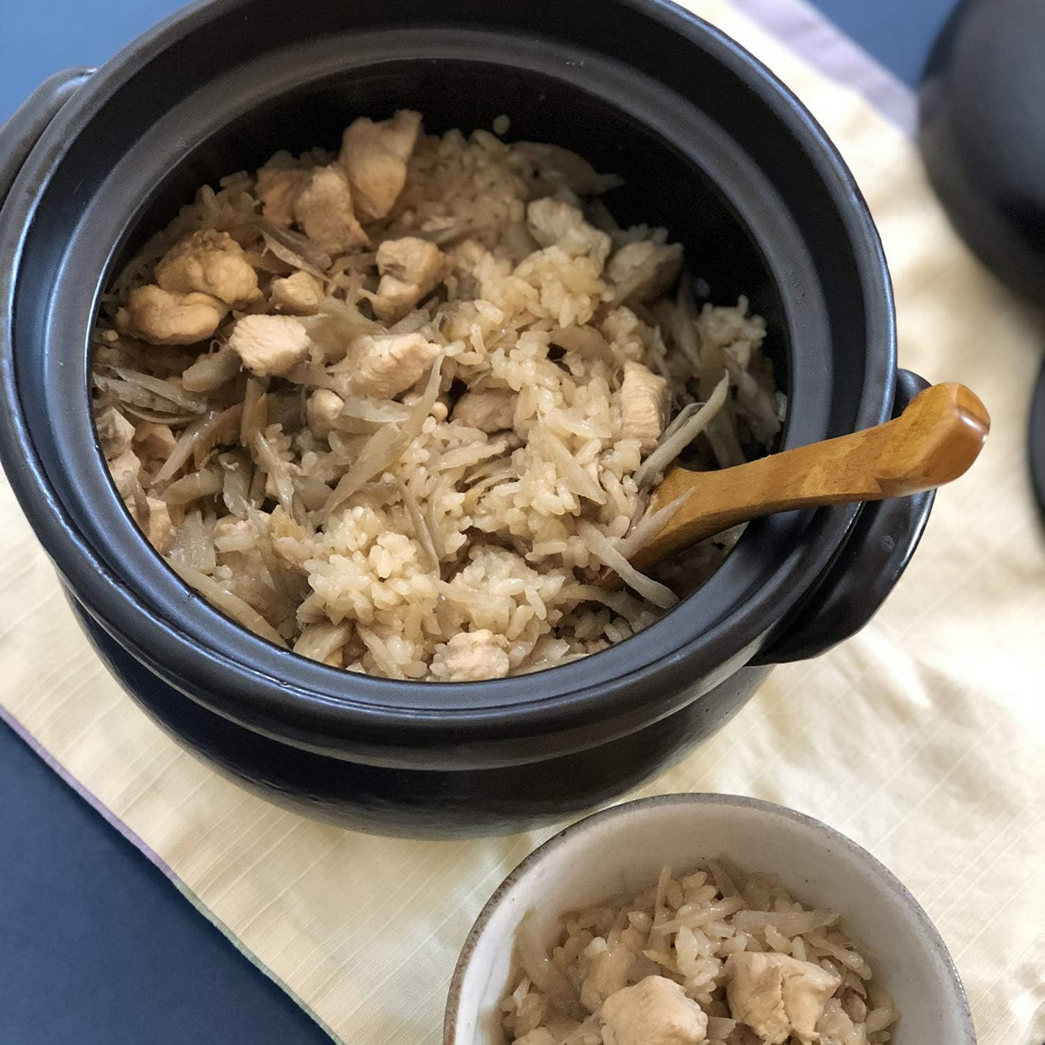 Saji Pottery 30-1 Rice Pot, Black, 7.7 Inches (19.5 Cm), Banko Ware, Exquisite Rice Pot (With Inner Lid), 3 Pieces image number 4