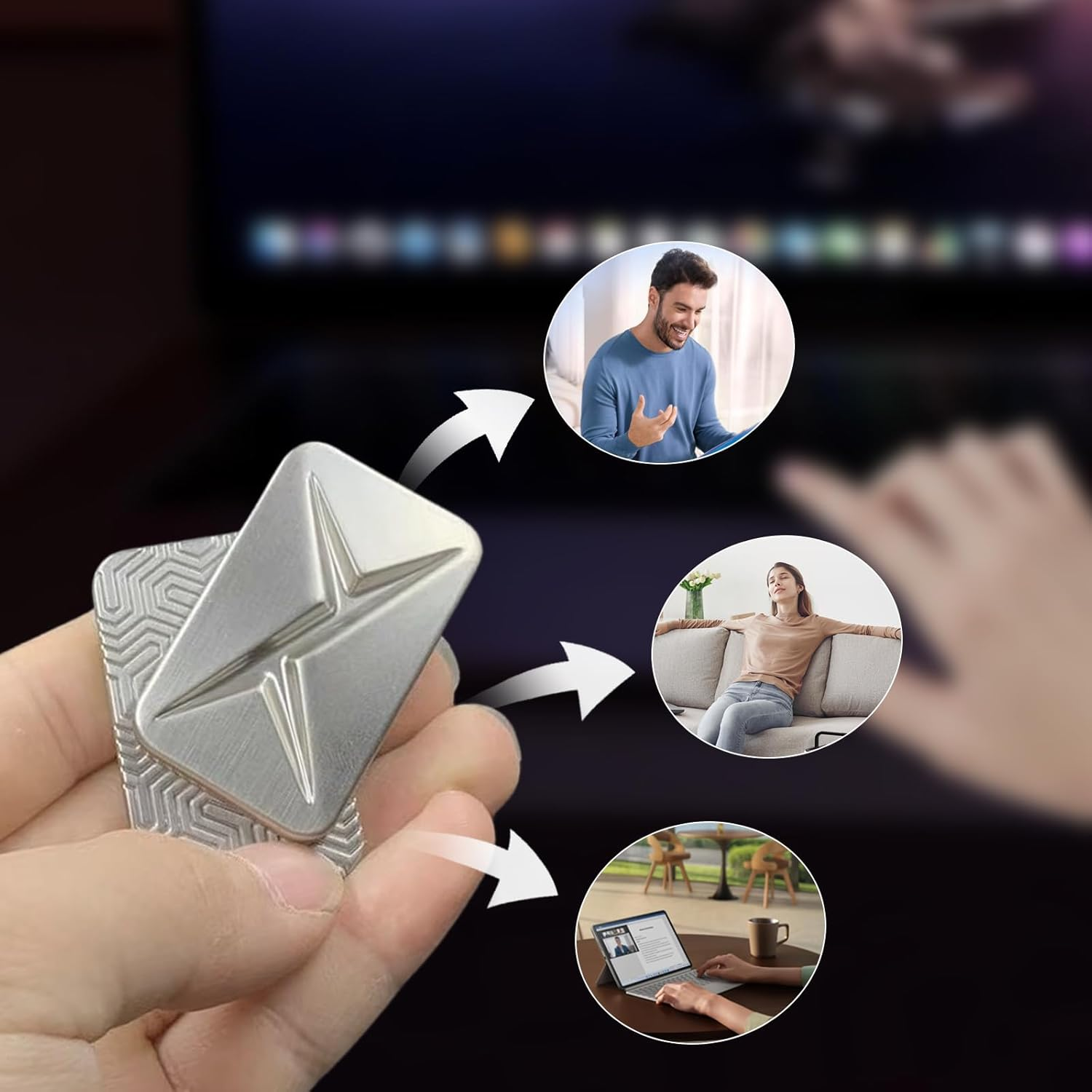 Fidget Slider, Trackless Fidget Toy for Fancy Play, Adult Sensory Toys, Silver image number 1