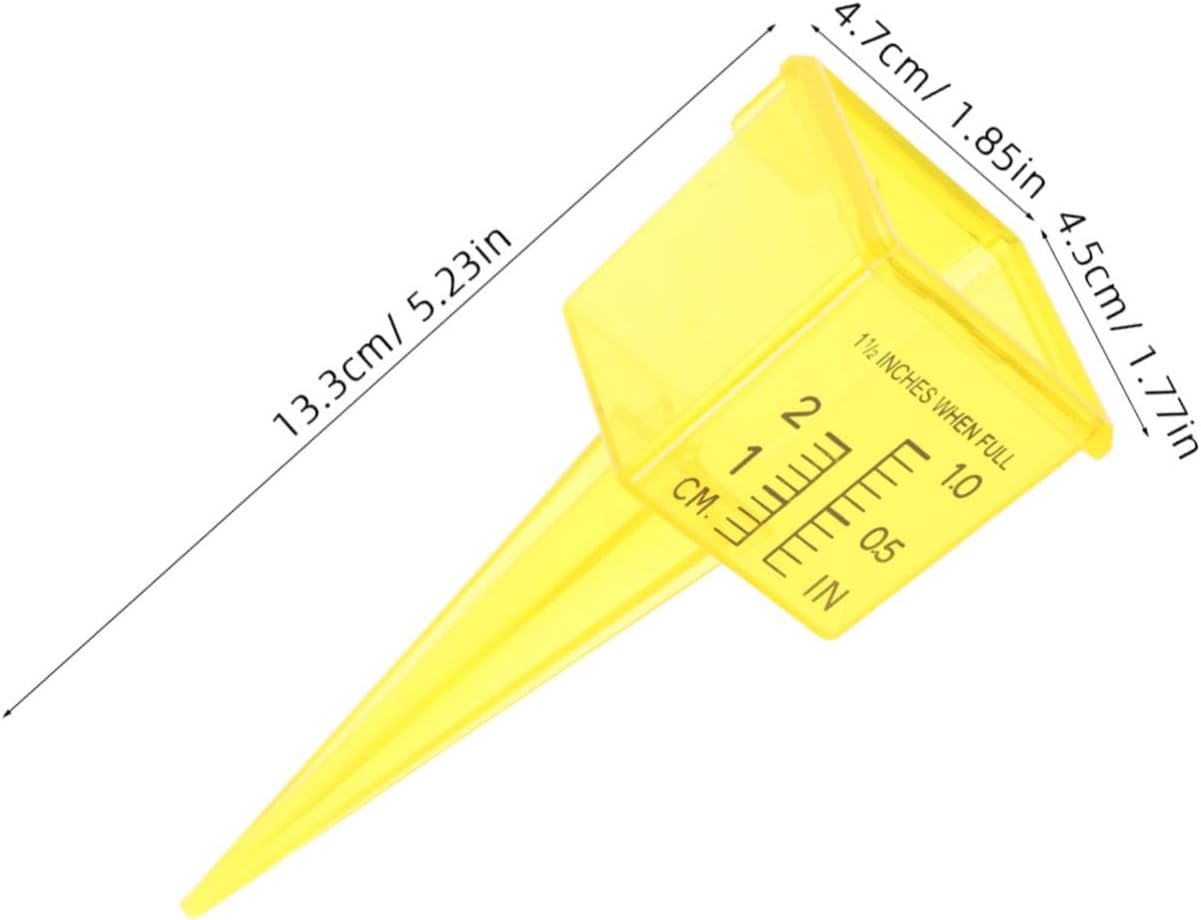20Pcs Lawn Water Meter Yard Rainfall Gauge Rain Measure Gauge Garden Rain Plastic Garden Rainfall Monitor Plastic Tube Outdoors Yellow