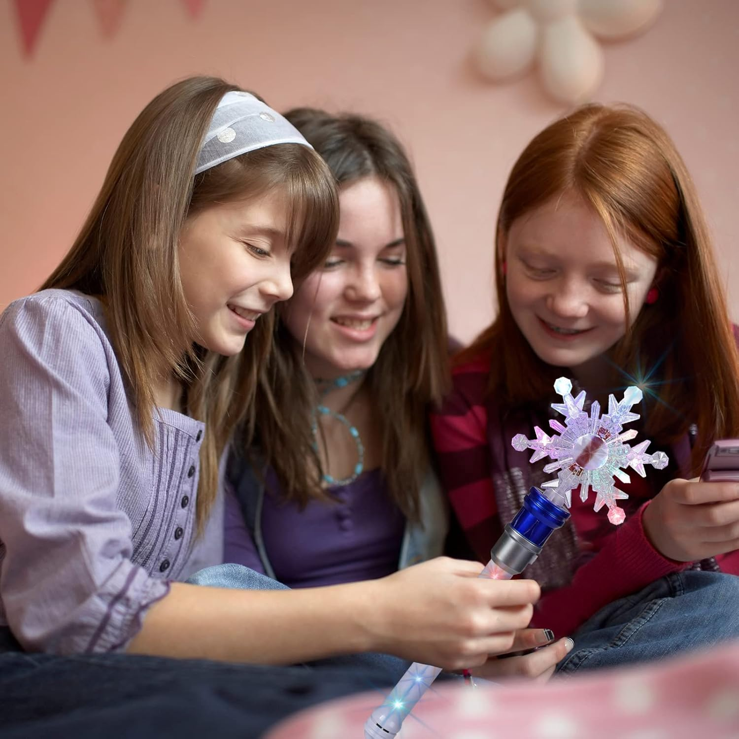 Light up Frozen Snowflake Wand- Snowflake Spinning Wands,Magic Wand Rotating Toy for Girls and Boys, Magic Princess Sensory Toys,Christmas & Birthday Gift (Blue) image number 5