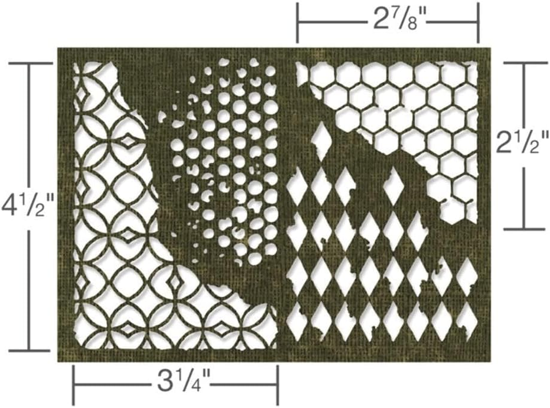 Sizzix Thinlits Die Set 4Pk-Mixed Media by Tim Holtz, Metal