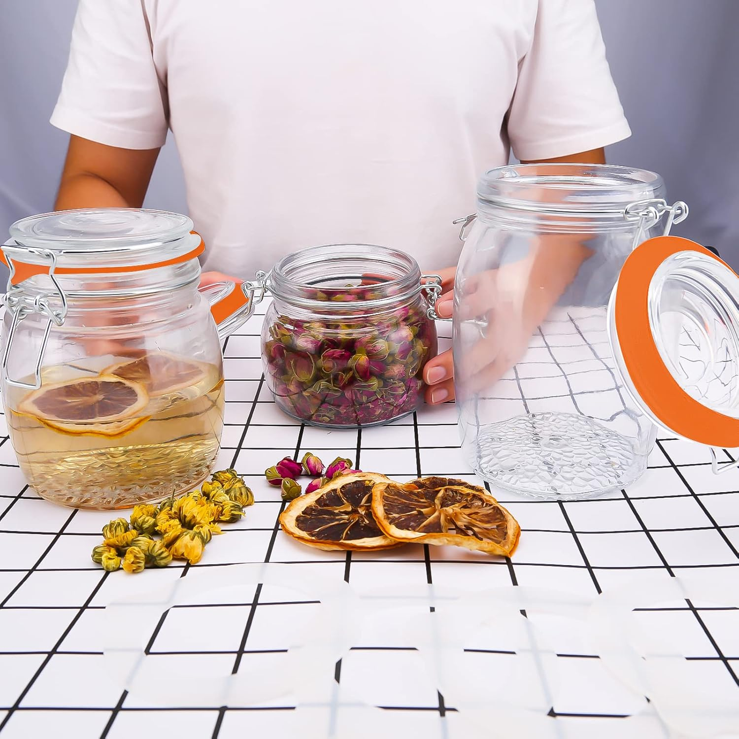 KINBOM 6Pcs Silicone Replacement Gasket Seals, Mason Jar Rubber Seals Sealing Ring Silicone Gaskets for Storage Jars Glass Sealed Cans (3.7Inch Outer Diameter, 2.7Inch Inner Diameter) image number 2