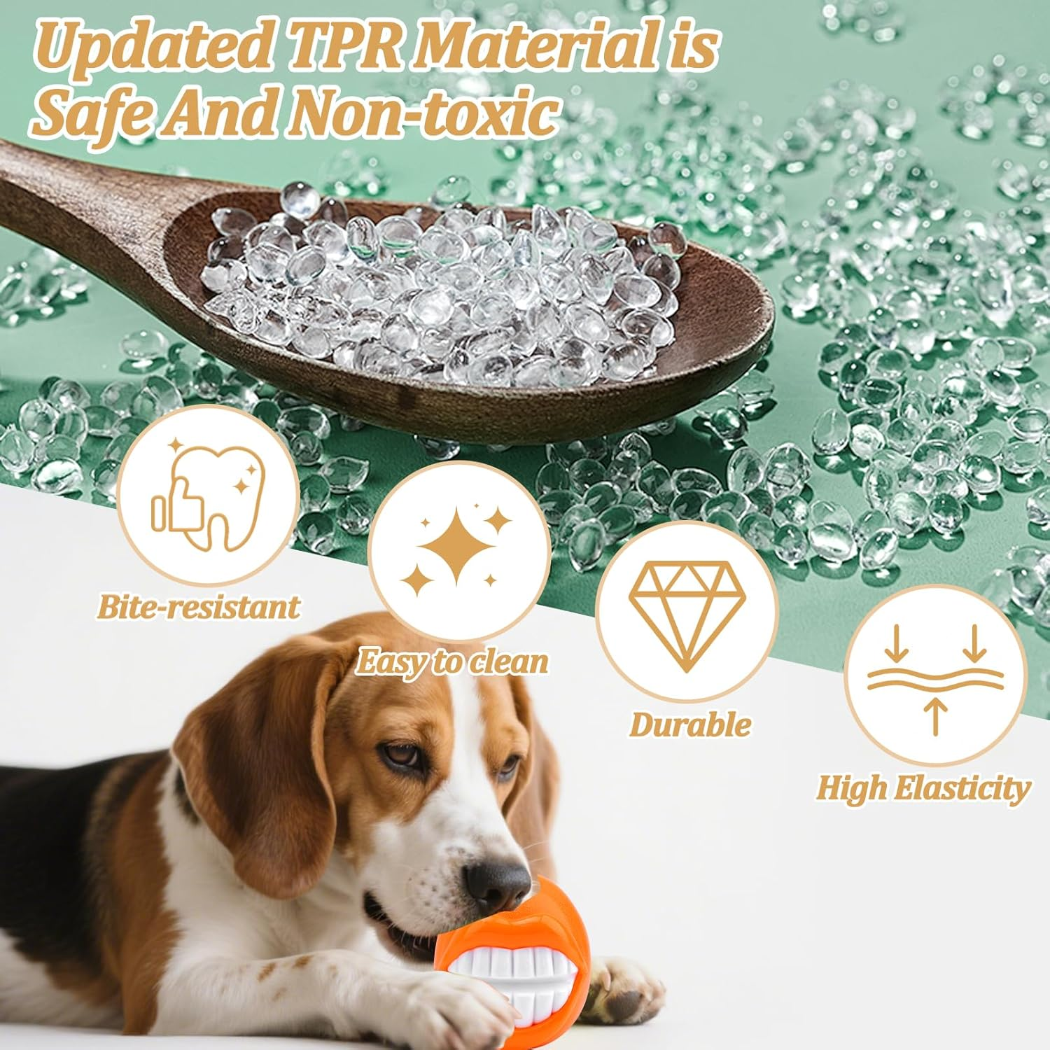 Orange Dog Toys for Aggressive Chewers, Durable Dog Toys and Chew Toys Teething Puppies, Puppy Chew Toys image number 5