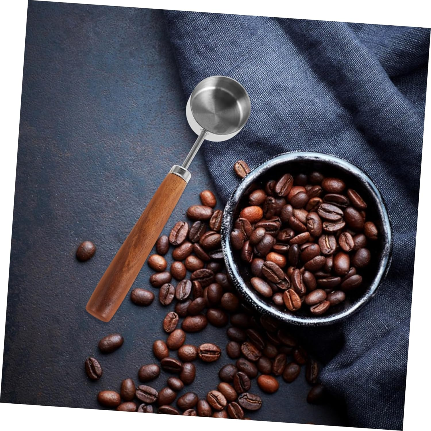 BUGUUYO Stainless Steel Coffee Measuring Scoop with Walnut Wood Handle, 15Ml Espresso Spoon and Tea Scoop for Loose Tea and Sugar, Long Handle Powder Measuring Spoon for Home Brewing image number 5