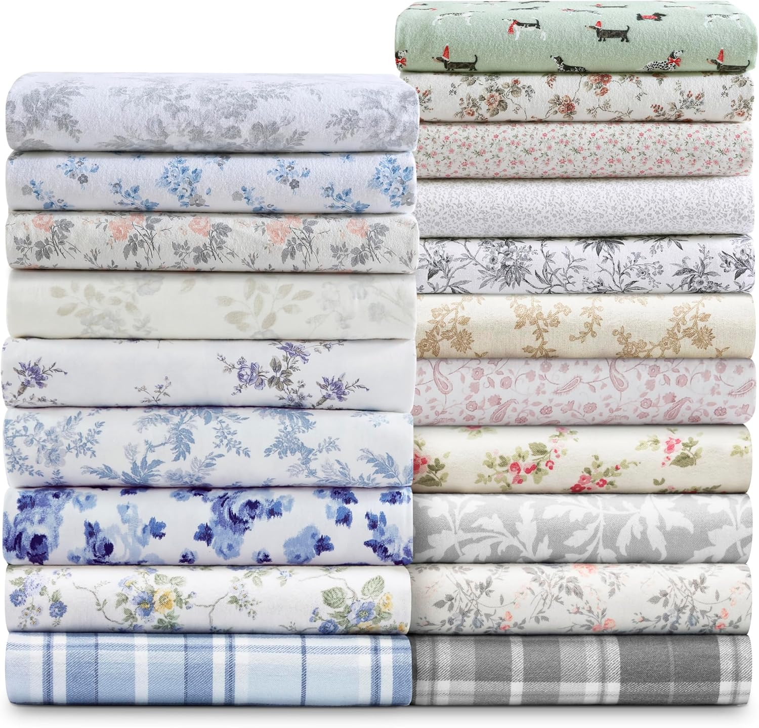 Laura Ashley - Twin Sheets, Cotton Flannel Bedding Set, Brushed for Extra Softness & Comfort (Audrey Grey, Twin) image number 6