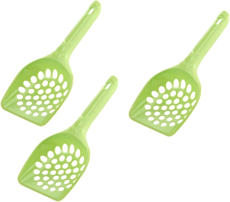 Cat Litter Scoop, 3 Pcs Small Plastic Cat Litter Box Sifter with Ergonomic Handle, Pet Litter Shovel for Cat Sand Toilet Cleaning, Blue
