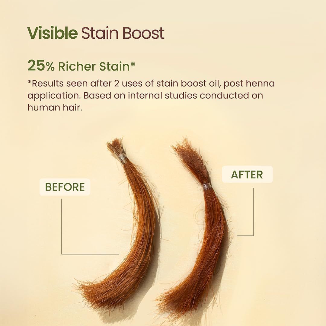 Nat Habit Post Henna Stain Boost Oil for Rapid Stain Darkening, Deep Nourishment Post Henna Application, Relieving Dryness & Leaving Hair Shiny & Dark Brown, 50Ml image number 1