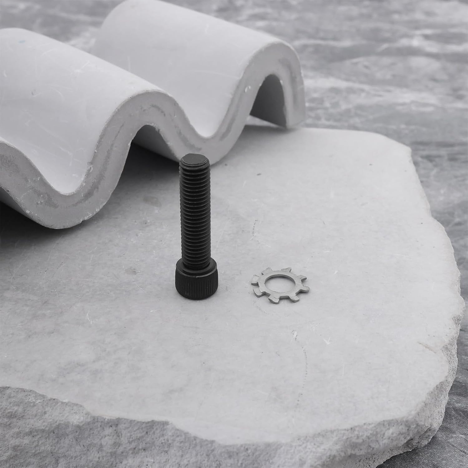 8 Pieces 1/4&rdquo;-28 Socket Head Cap Replacement Screw Compatible with A2 AR Gripand with Stainless Steel Star Lock Washer Black image number 6