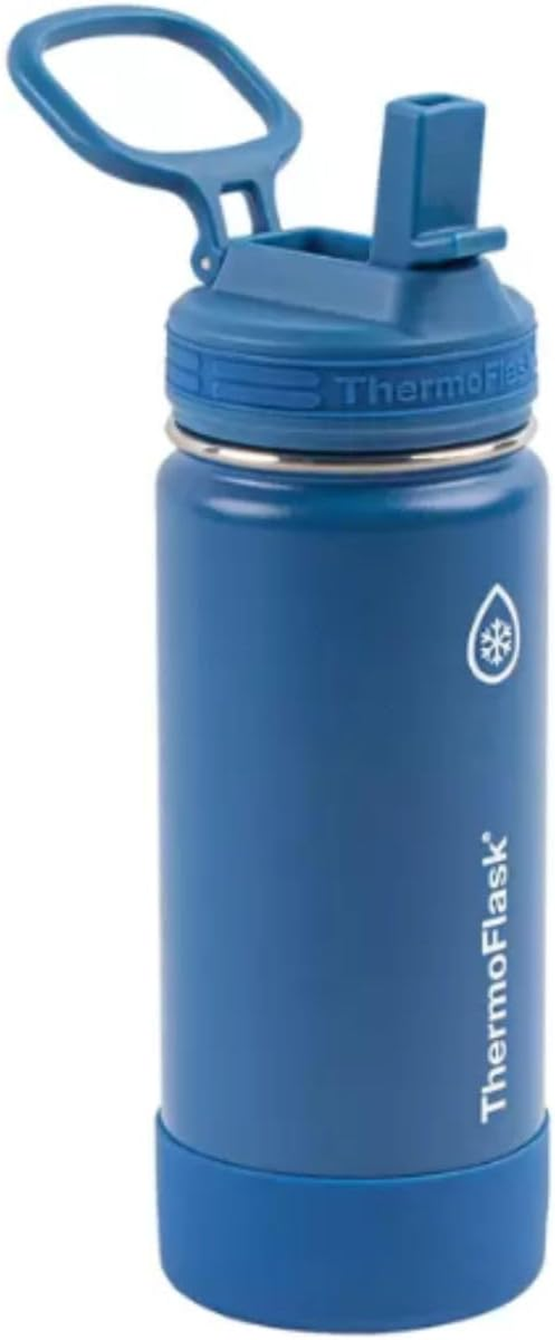 Thermoflask Set of 2 16 Oz Stainless Steel Bottles (White/Blue)