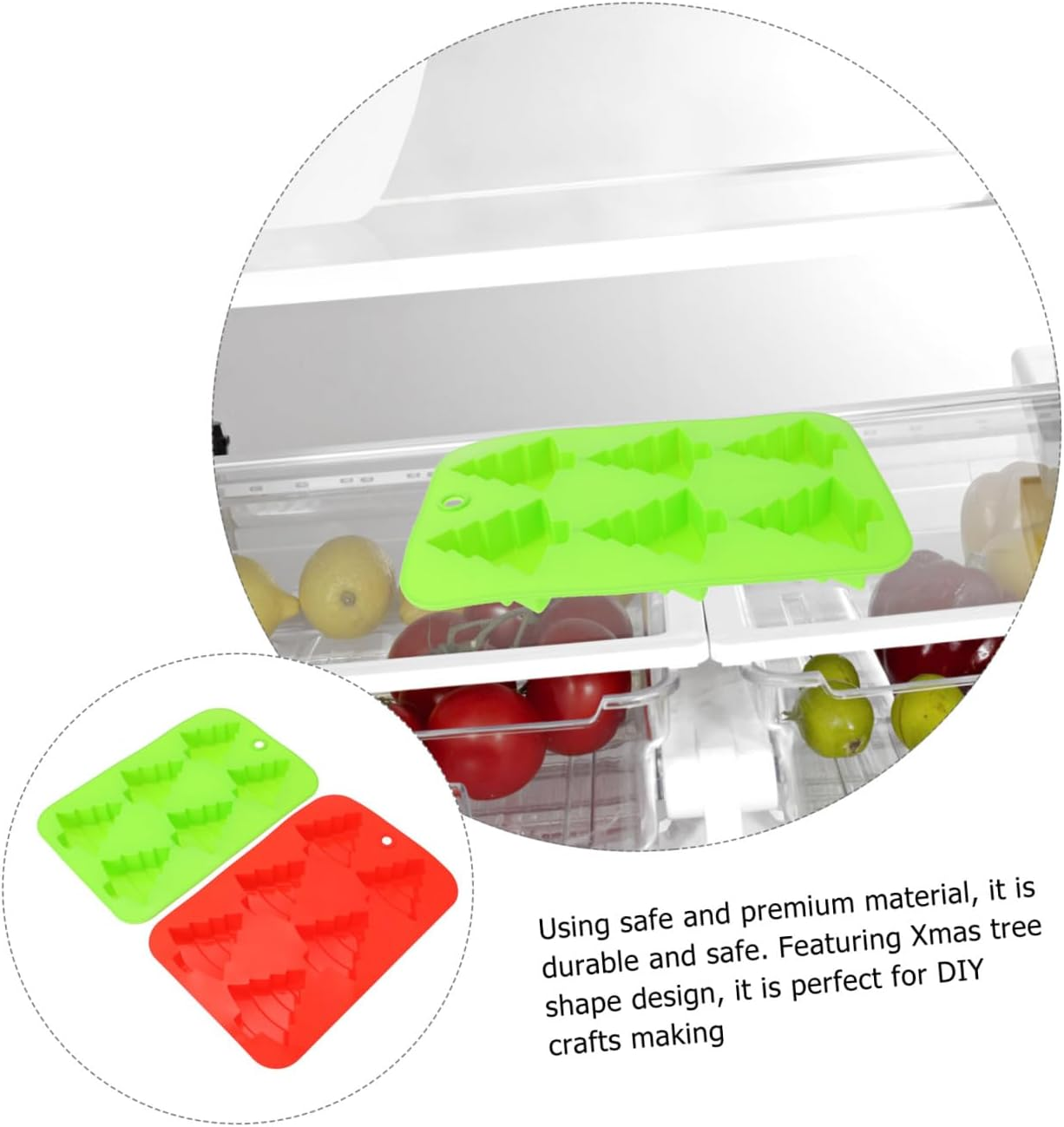 Ciieeo 2Pcs Silicone Moulds Christmas Tree Molds Cake Baking Molds for Fondant image number 2