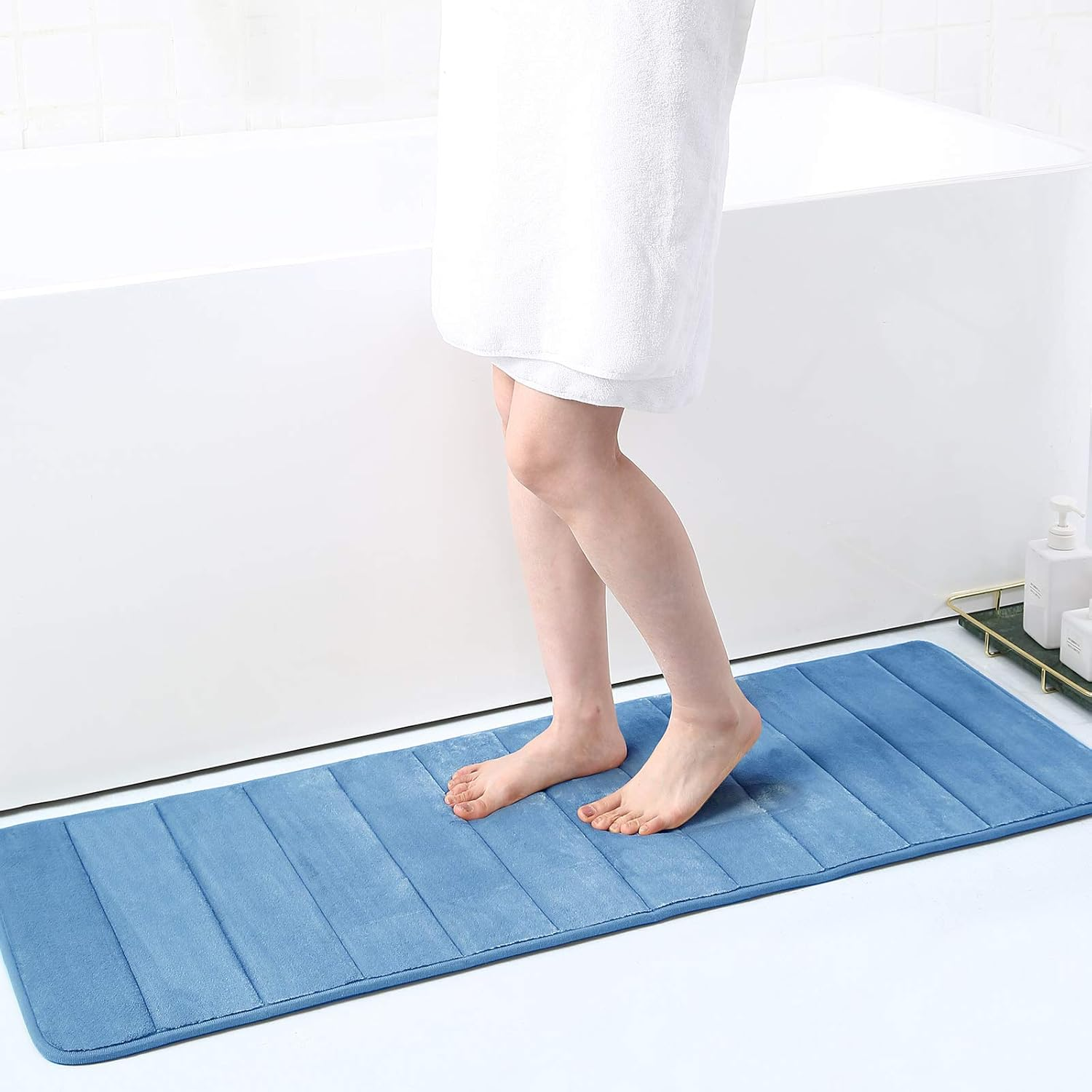 Buganda Memory Foam U-Shaped Contour Toilet Rugs, Non Slip Absorbent Toilet Mat, Thick Soft Washable Bathroom Rugs, Floor Carpet Bath Rugs Mat for Toilet Base (24" X 20", Burgundy)