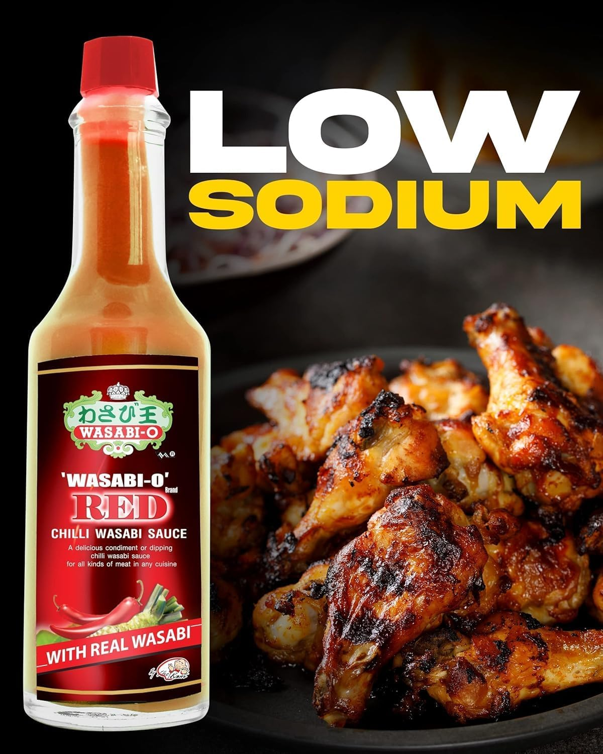 Wasabi O Red Chili Hot & Spicy Sauce - Fresh Made Japanese Sauce with Pure & Real Wasabi, Gluten Free & Vegan Wasabi Sauce for Steak & Sushi, 55G Bottle (Pack of 2) image number 6