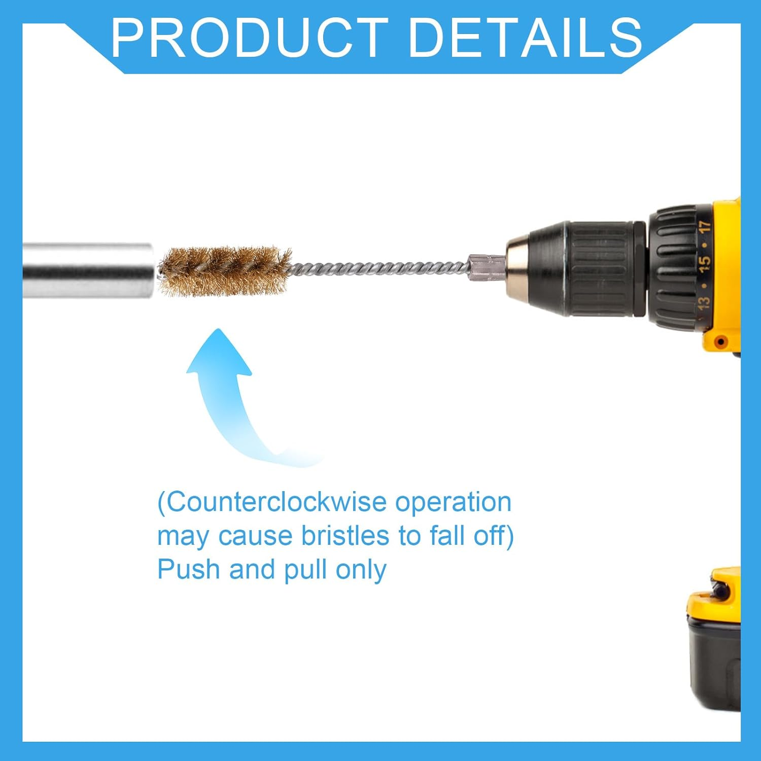 8Pcs Bore Brush for Drill, Brass & Stainless Steel Wire Brushes with 1/4" Hex Shank Twisted Wire Cleaning Tools for Power Drill Impact Driver & Tube Cleaning, 3/8'' 1/2'' 3/4'' 7/8'' Diameter image number 1