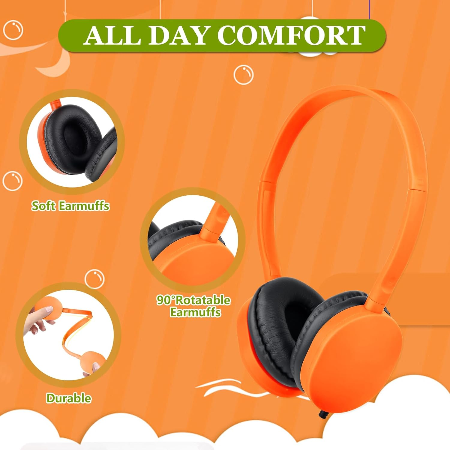 GDBOMA Type C Headphones Bulk for Classroom School Kids 10 Pack,Usb C Wired Headphones for School,Phone,Tablet,Laptop,Pc,Online Class,Meeting,Web Conference,Practice,Test Mixed Colors image number 2